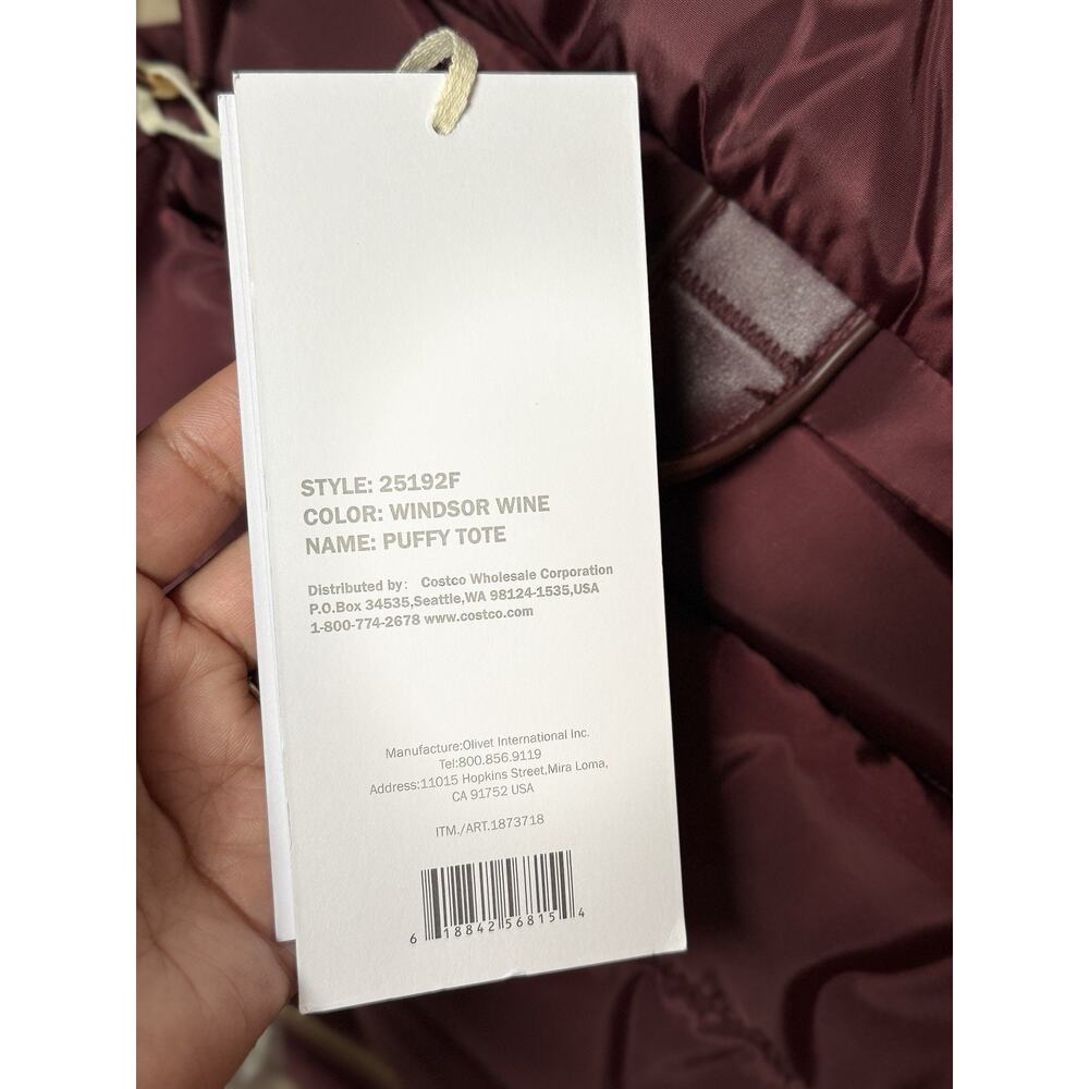 New! iPack Puffy Tote Bag With Shoe Compartment, Padded Laptop Pocket In Wine - Picture 8 of 13